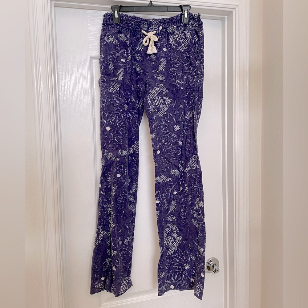 Roxy Purple Printed Straight Leg Pants